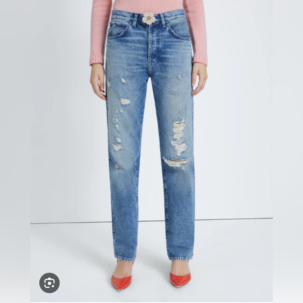 7 For All Mankind Women's Straight Leg Jeans - Blue
